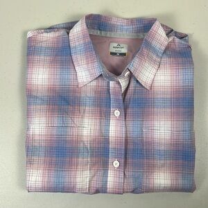 Ridgecut‎ Oversized Semi-Cropped Short Sleeve Button down top Like New! EUC